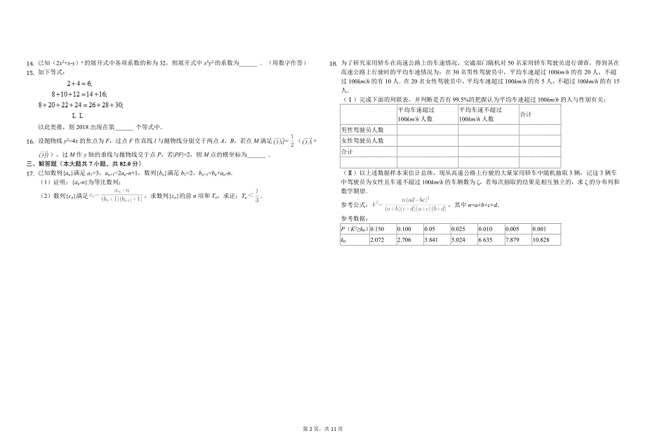 2017年高三数学周考试卷12.18_第2页