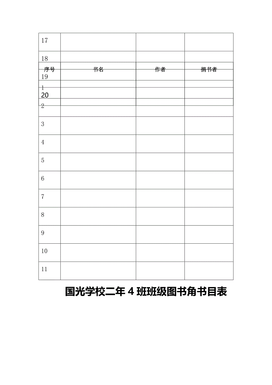 2017年秋季国光学校二年4班班级图书角书目表_第2页