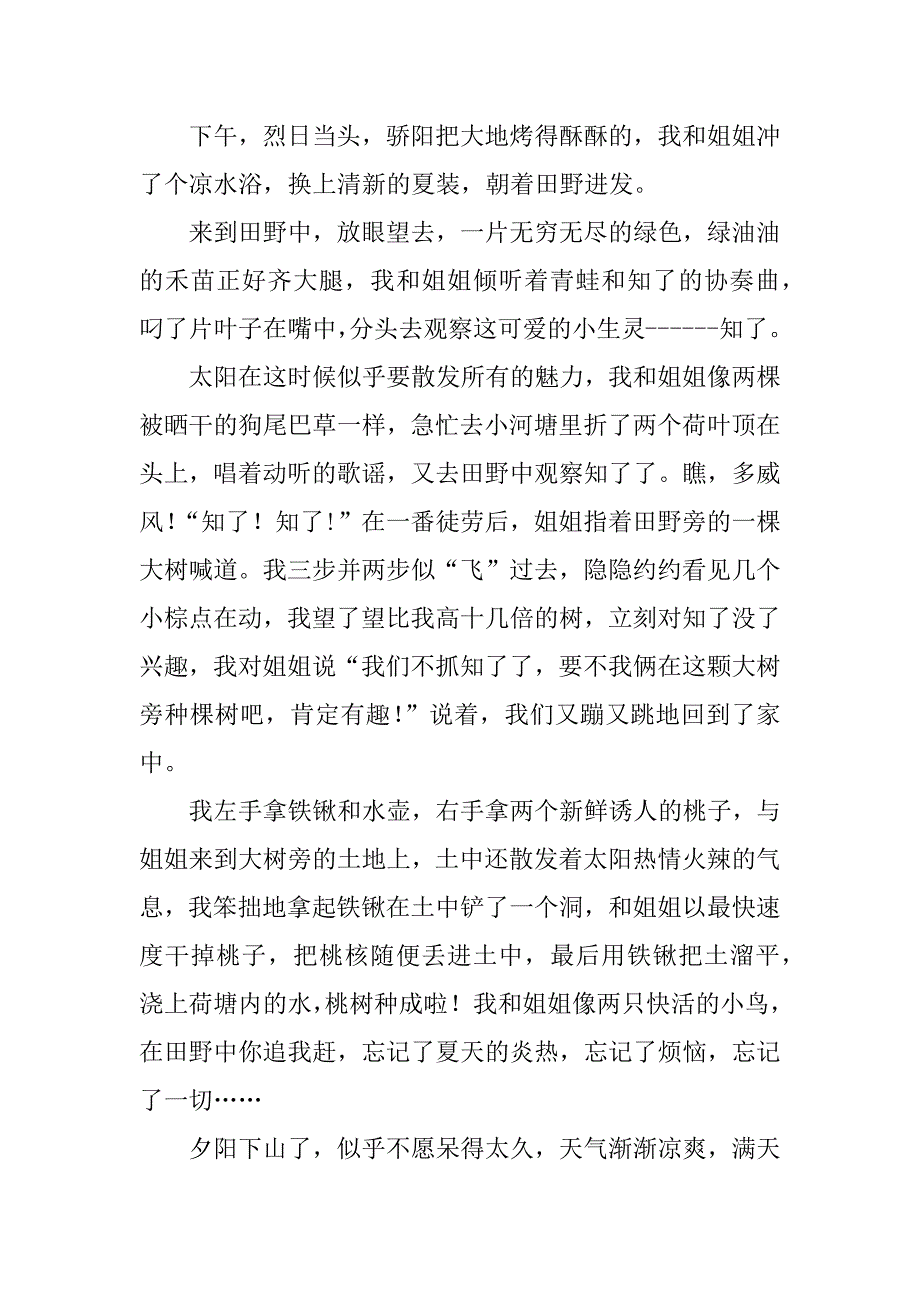 夏天的作文300字_第2页