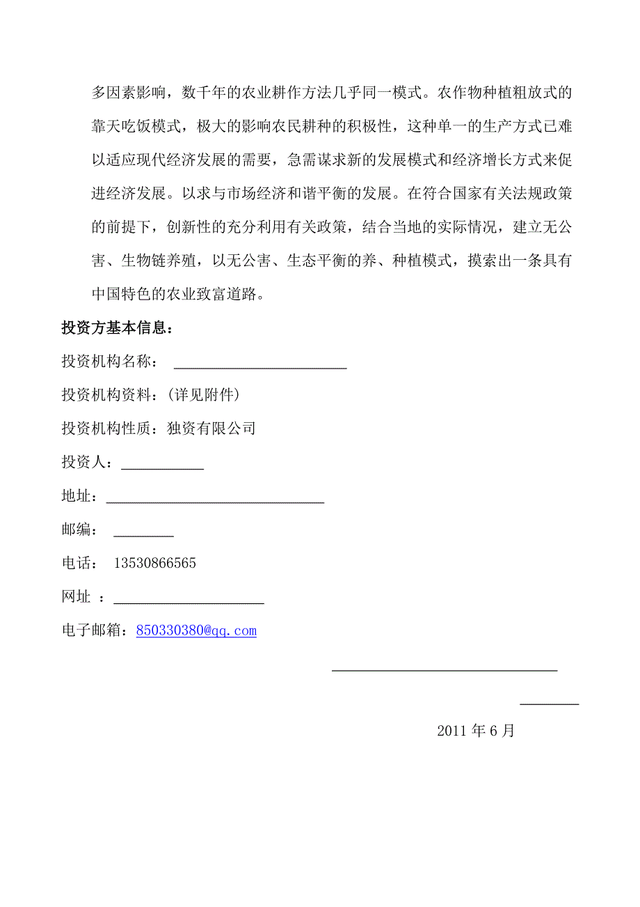 企业公司投资意向书_第2页