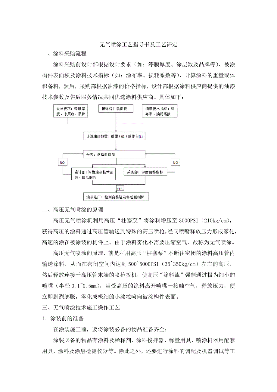 高压无气喷涂工艺指导书及工艺评定_第1页