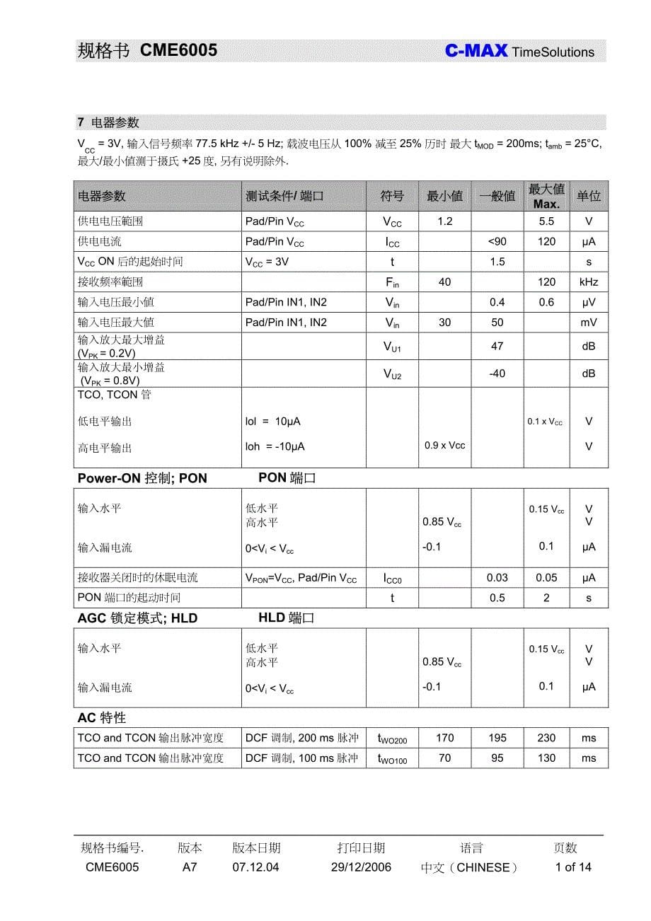 电波表芯片CME6005中文资料_第5页