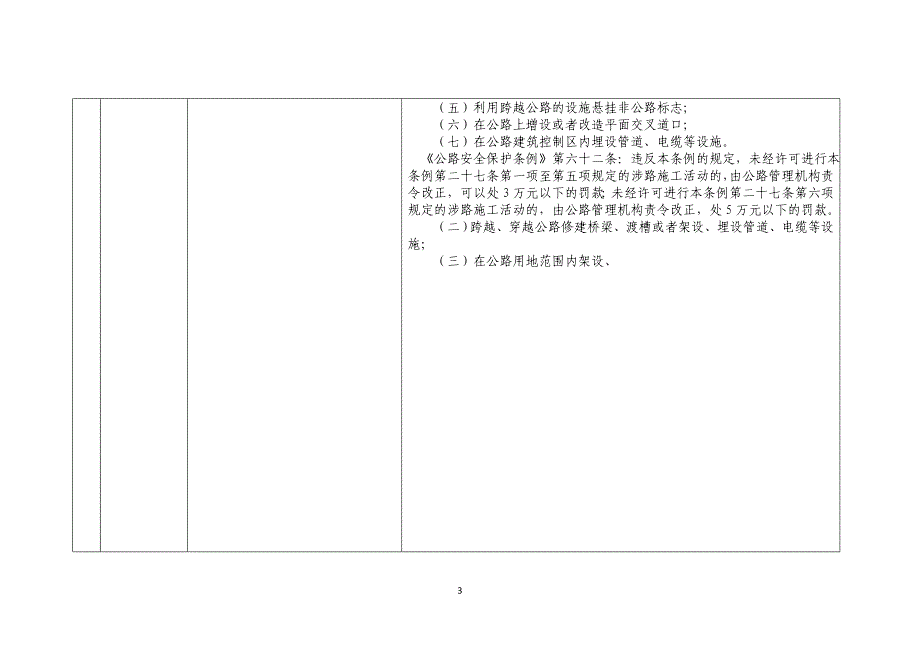 内蒙古公路路政执法监察总队赤峰支队第一大队随机抽查事项_第3页