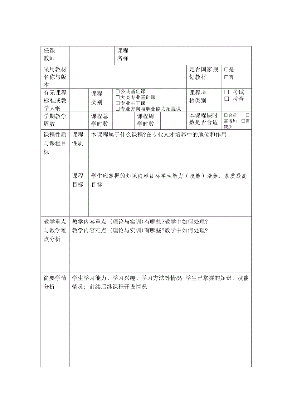 2016年学期授课计划模板_第2页