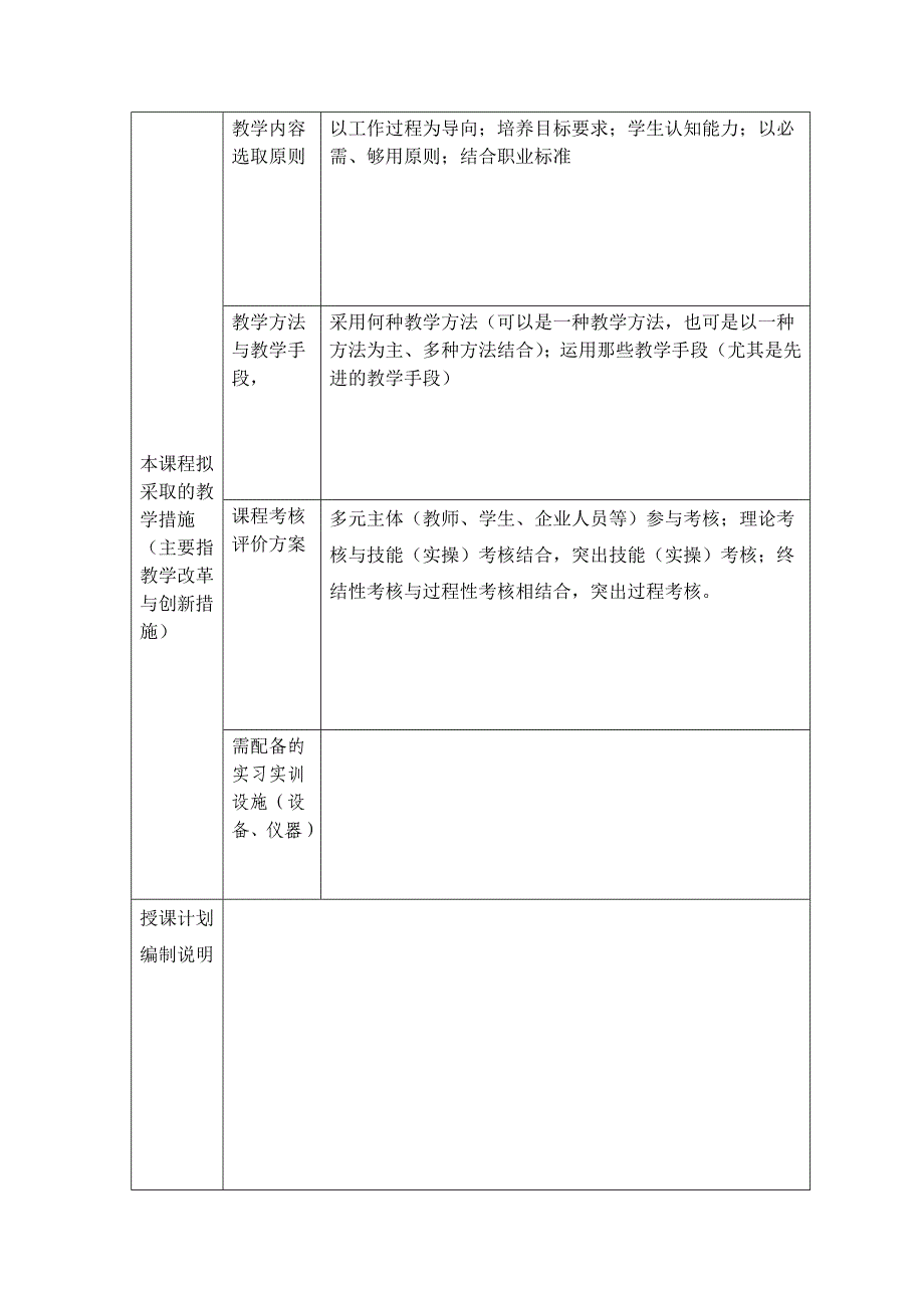 2016年学期授课计划模板_第3页