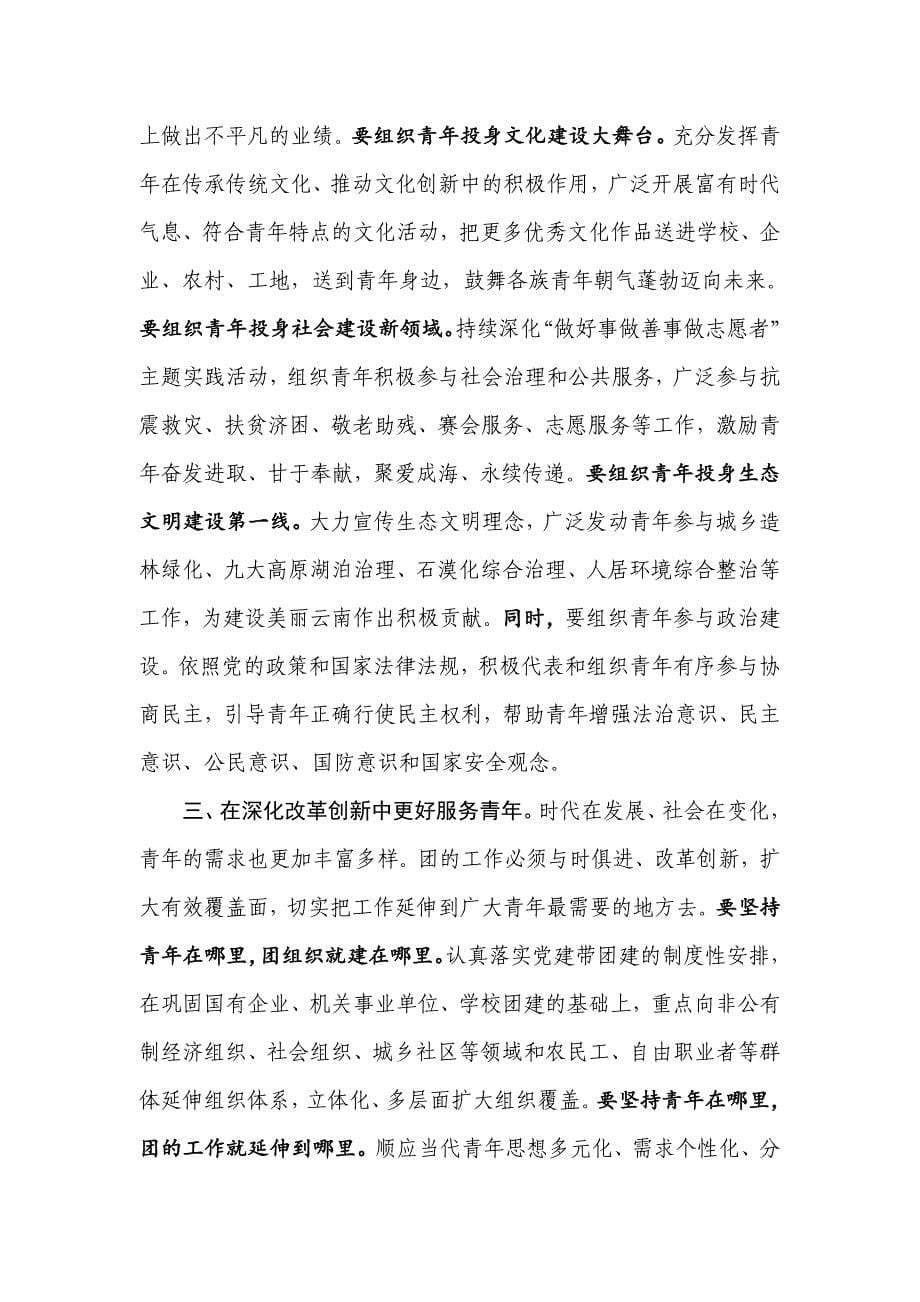 仇和在共青团云南省十三届五次全委(扩大)会议上的讲话_第5页