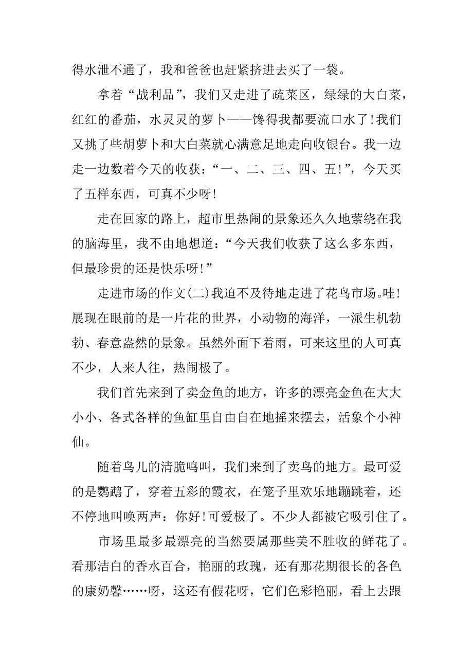 关于走进市场的作文_第2页