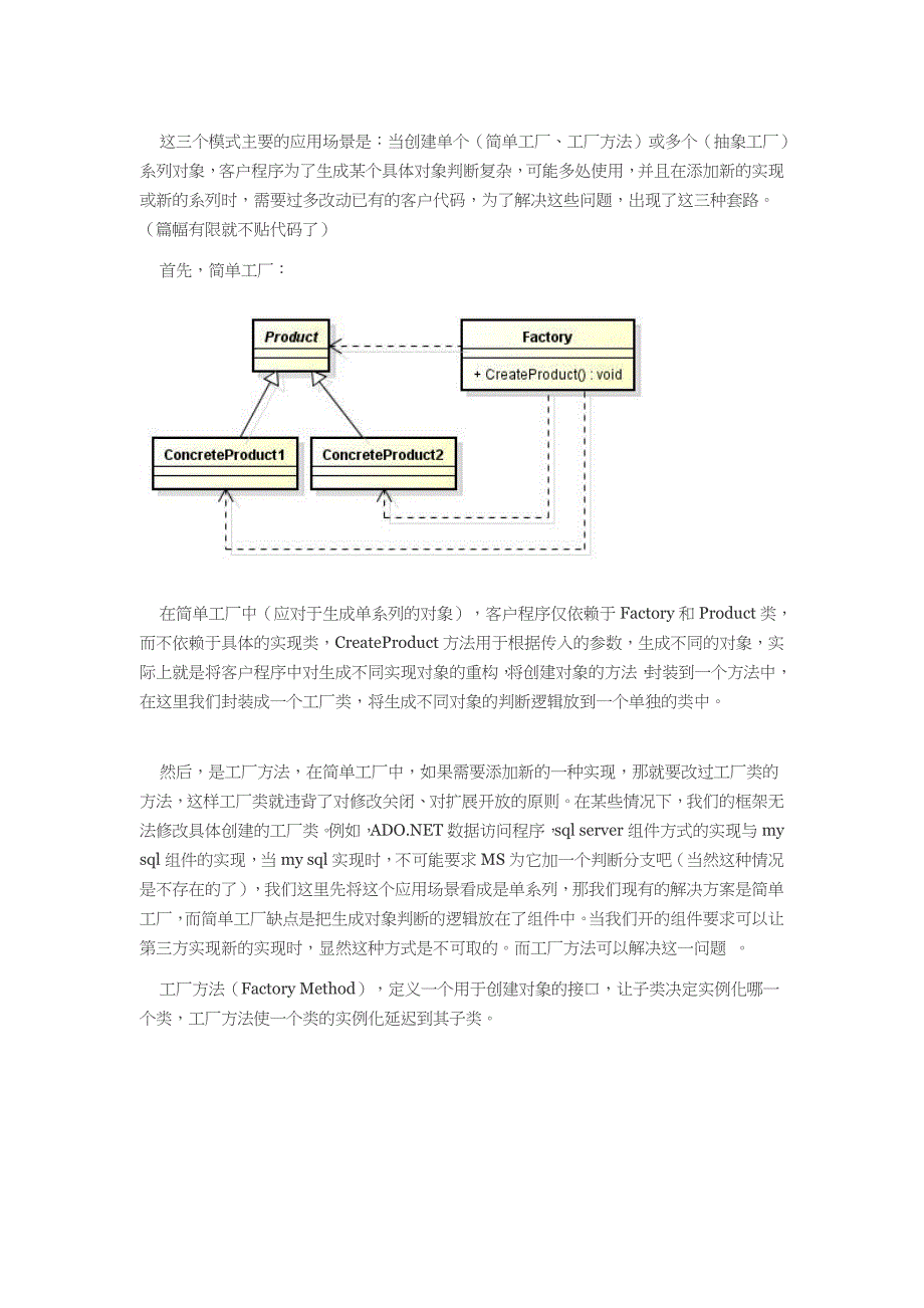 简单工厂、工厂方法、抽象工厂比较_第1页