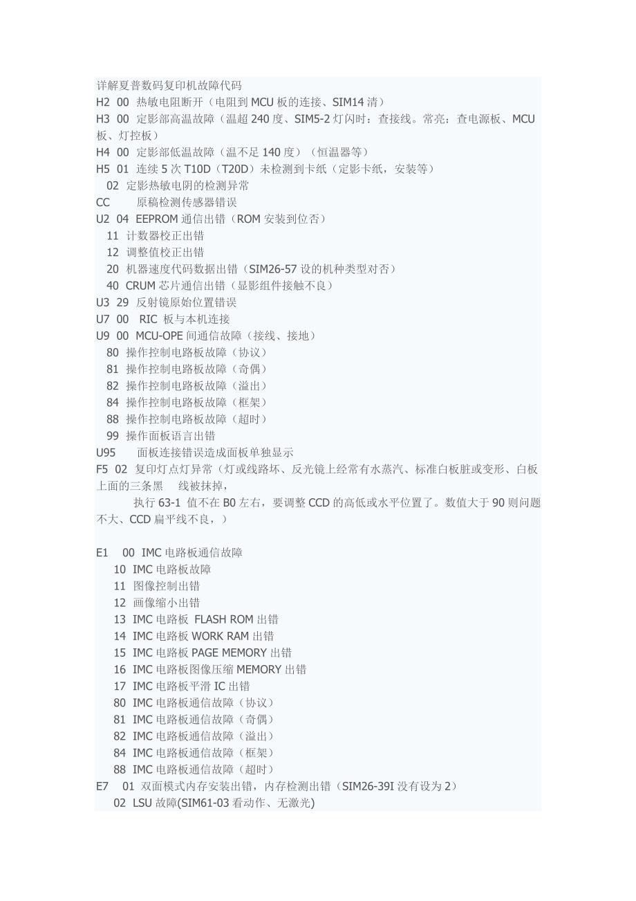 详解夏普数码复印机故障代码_第1页