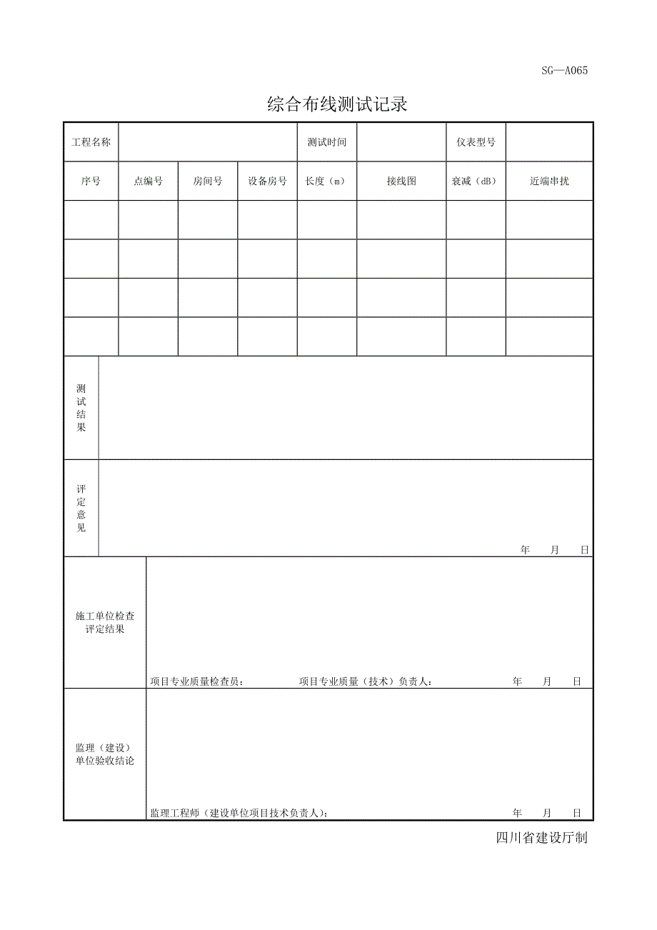 四川-综合布线测试记录 sg-a065_第1页