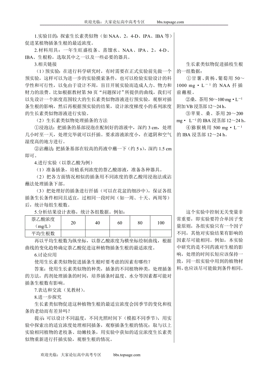 人教版新课标高中生物必修三教材知识点解析(生长素的生_第3页