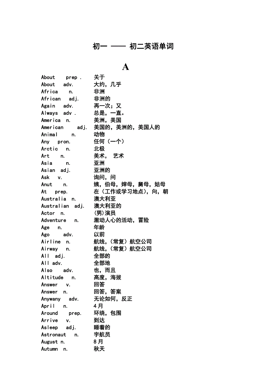 初一 —— 初二英语单词_第1页