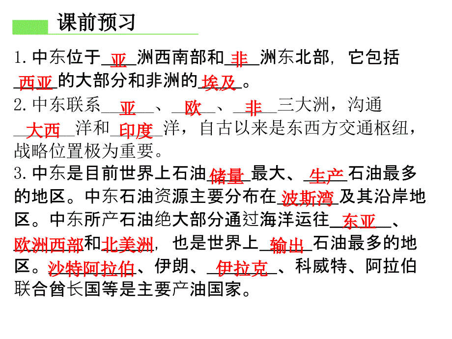 人教版七年级地理下册第八章第一节《中东》导学课件_第3页