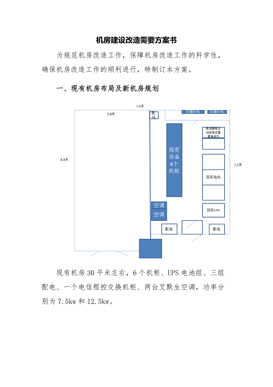 机房建设改造需要方案书_第1页