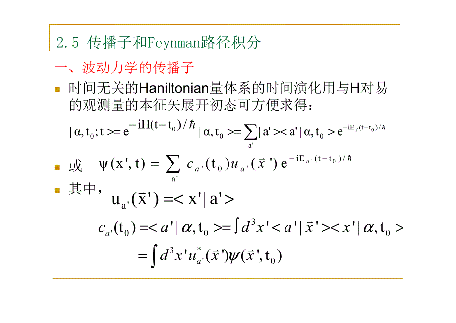 高等量子力学 传播子和feynman路径积分_第1页