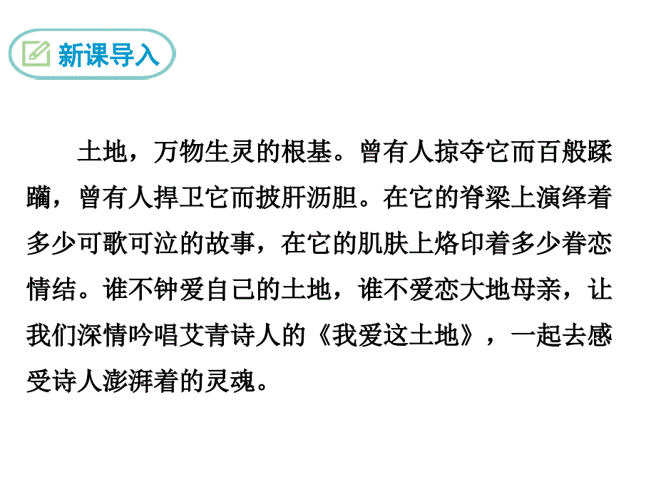 2018人教版九年级语文下册第1课《诗两首——我爱这土地》精美课件_第3页