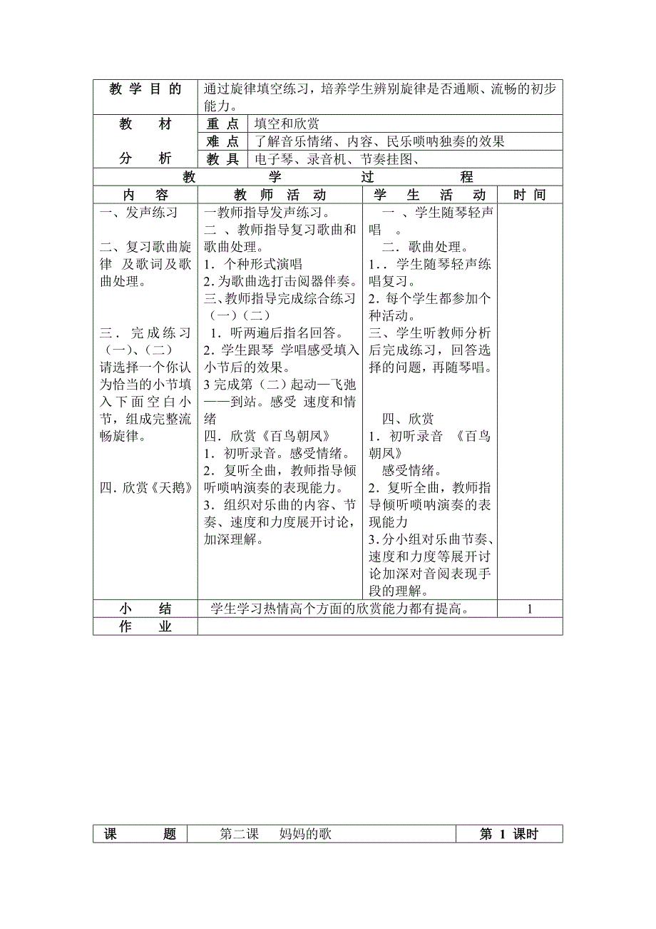 四年级下册表格式音乐教案_第4页