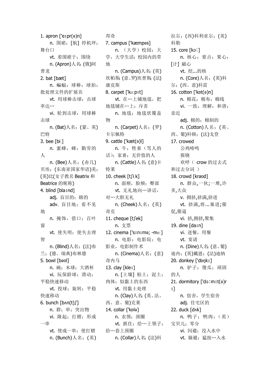 职称英语b级生单词汇总_第1页