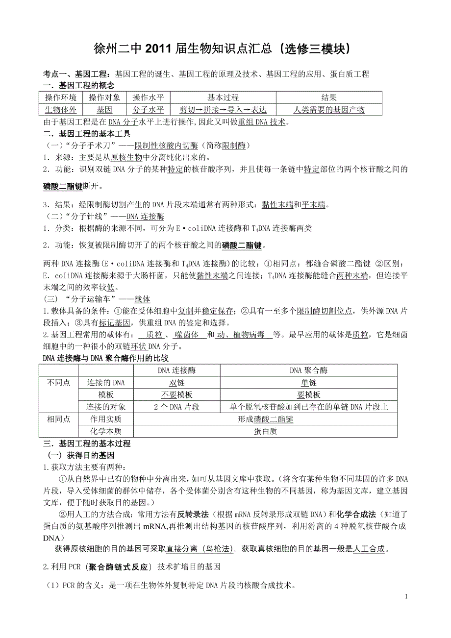 高中生物选修三考点_第1页