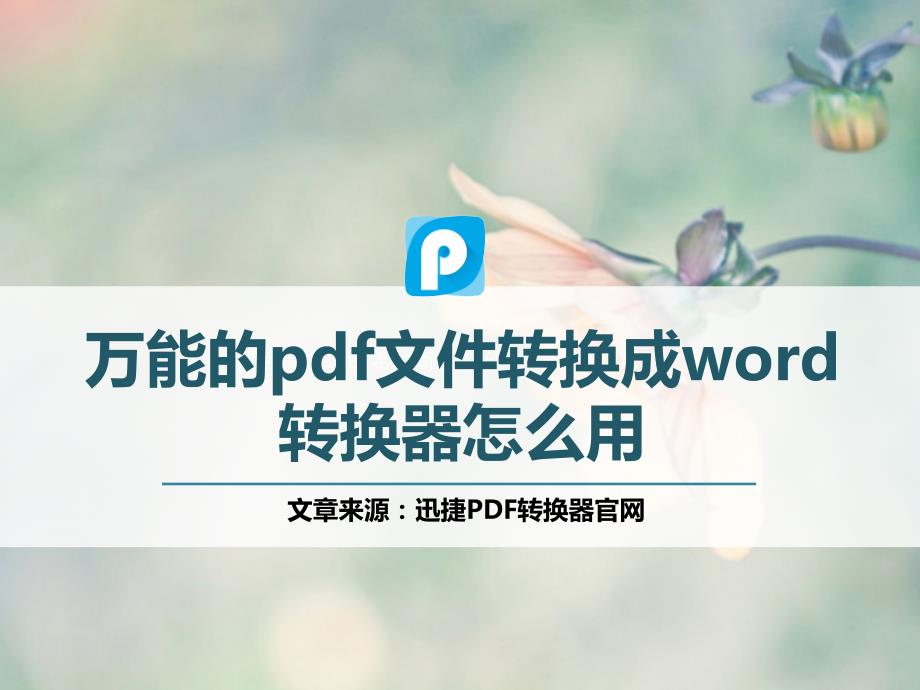 万能的pdf文件转换成word转换器怎么用_第1页