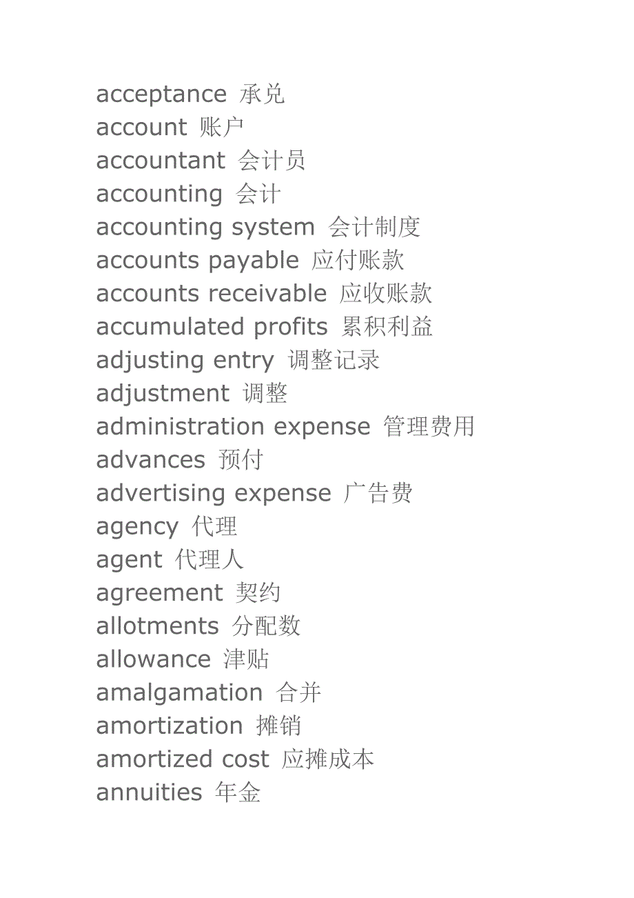 会计相关英语专业词汇_第1页