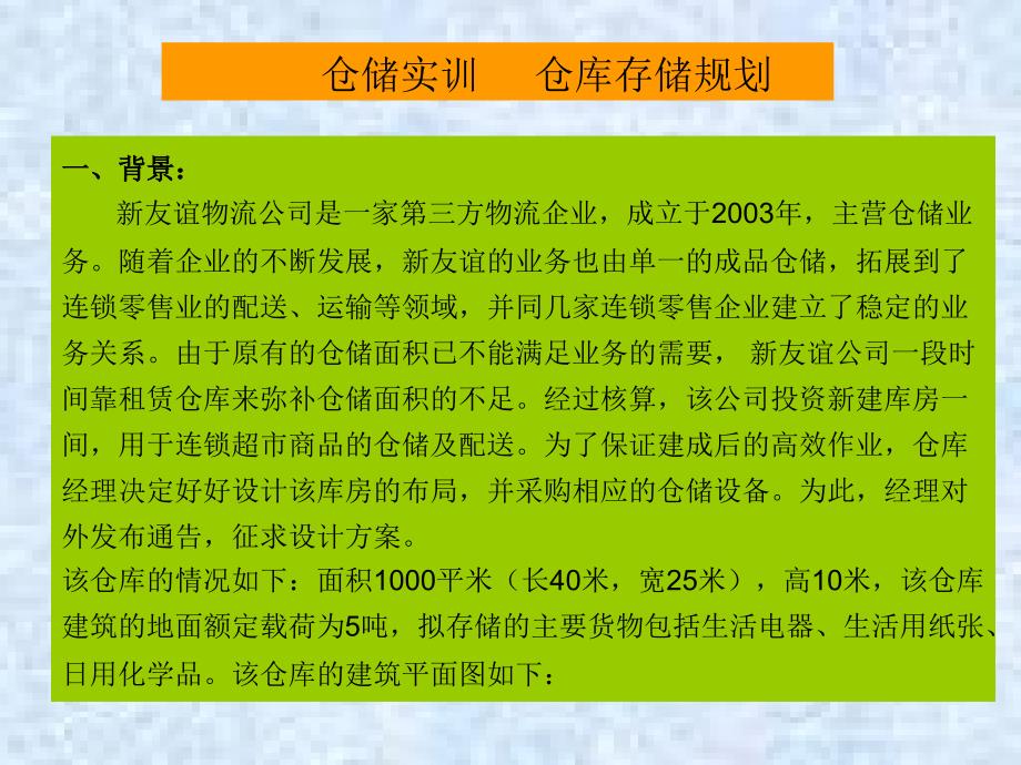 仓库存储规划实训练习_第1页