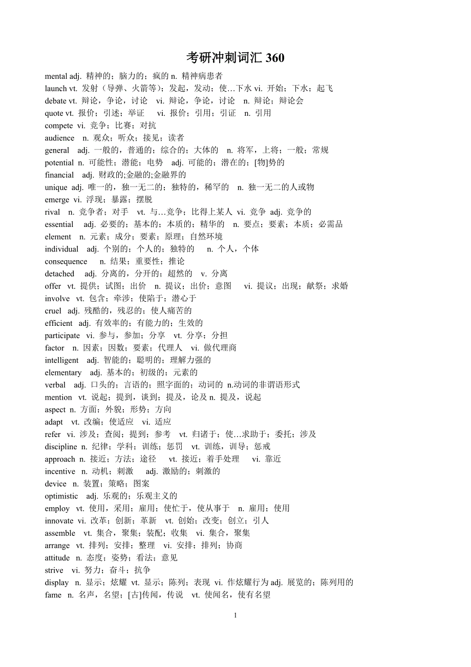 考研冲刺词汇360_第1页