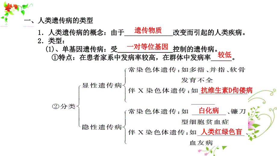 2018年高考生物（必修2）一轮复习：人类遗传病_第2页