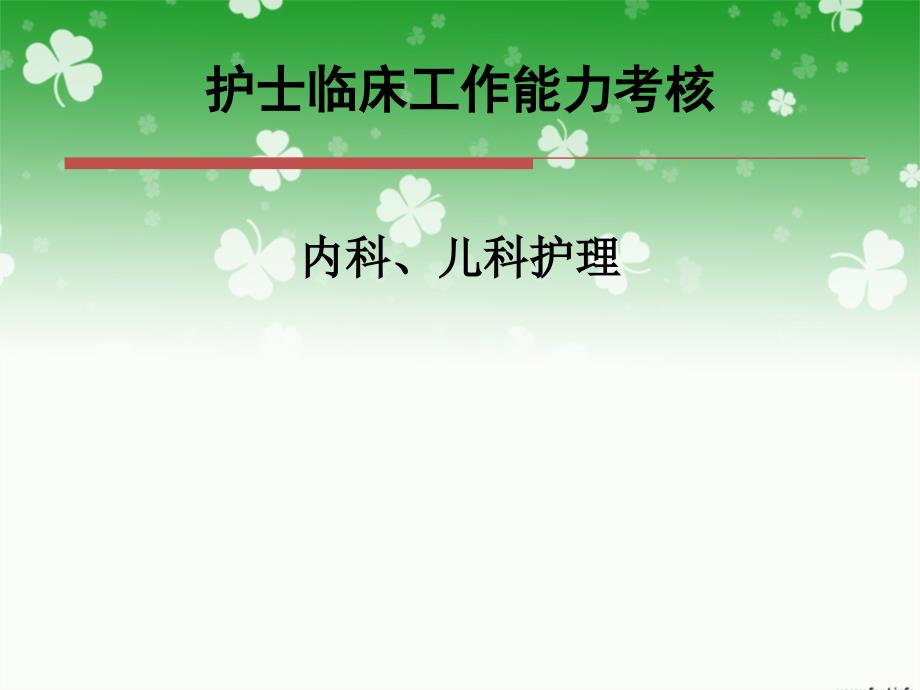 护士临床工作能力考核培训内科、儿科_第1页