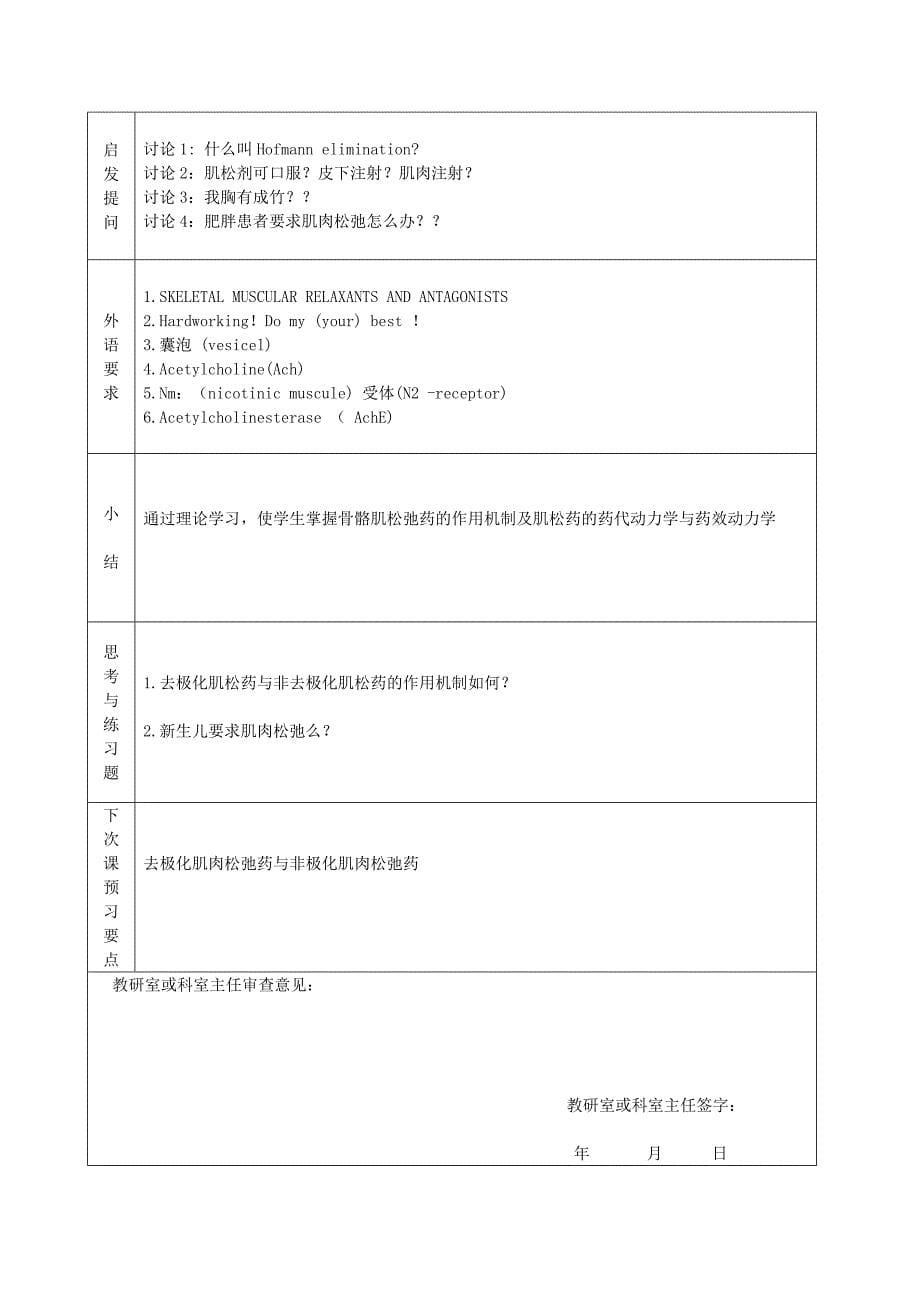 朱  昭  琼 麻醉药理学 教案_第5页