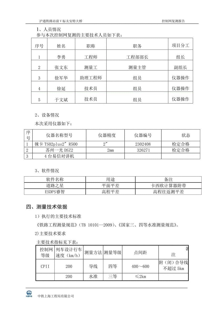 沪通铁路太安特大桥2015年一季度导线复测_第5页