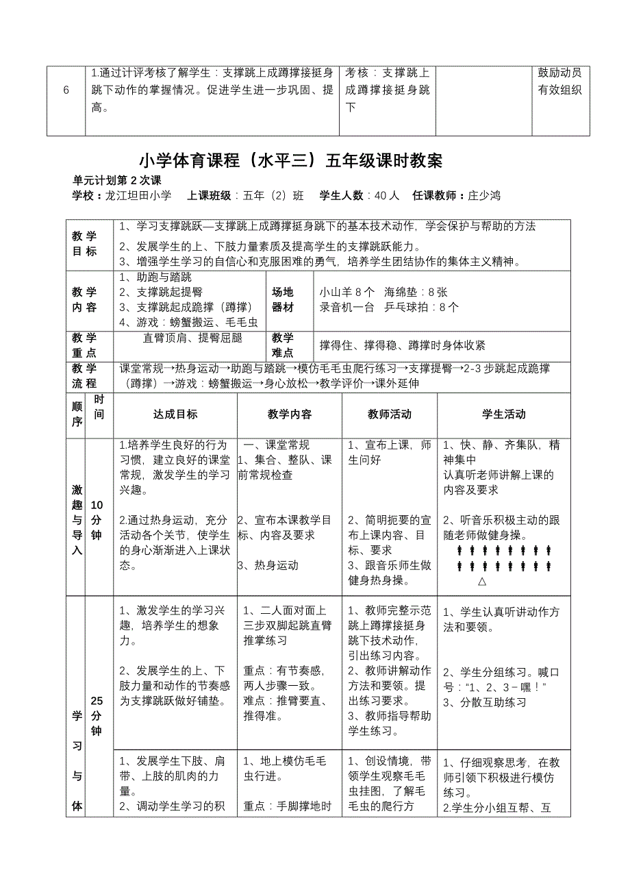 坦田小学五年级(水平三)体育课教案_第4页