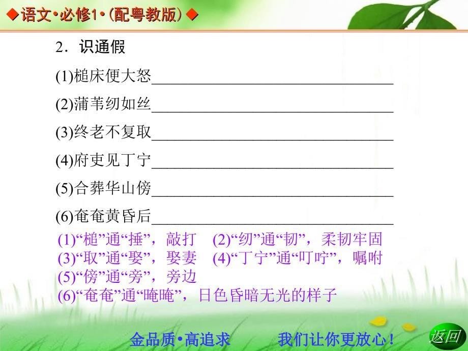 必修一第四单元 16孔雀东南飞(并序)_第5页