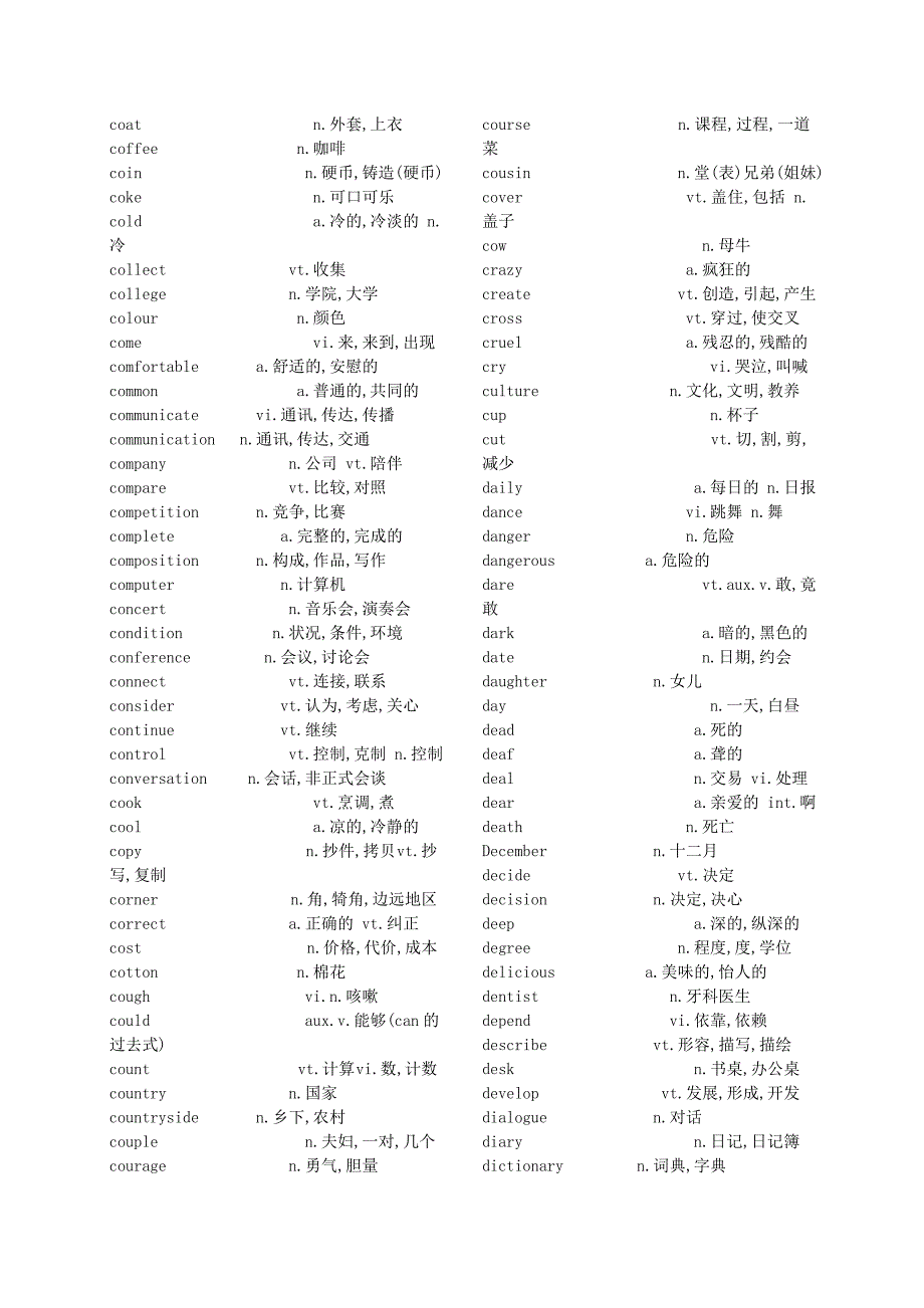 牛津英语初三考纲词汇表[1]_第4页