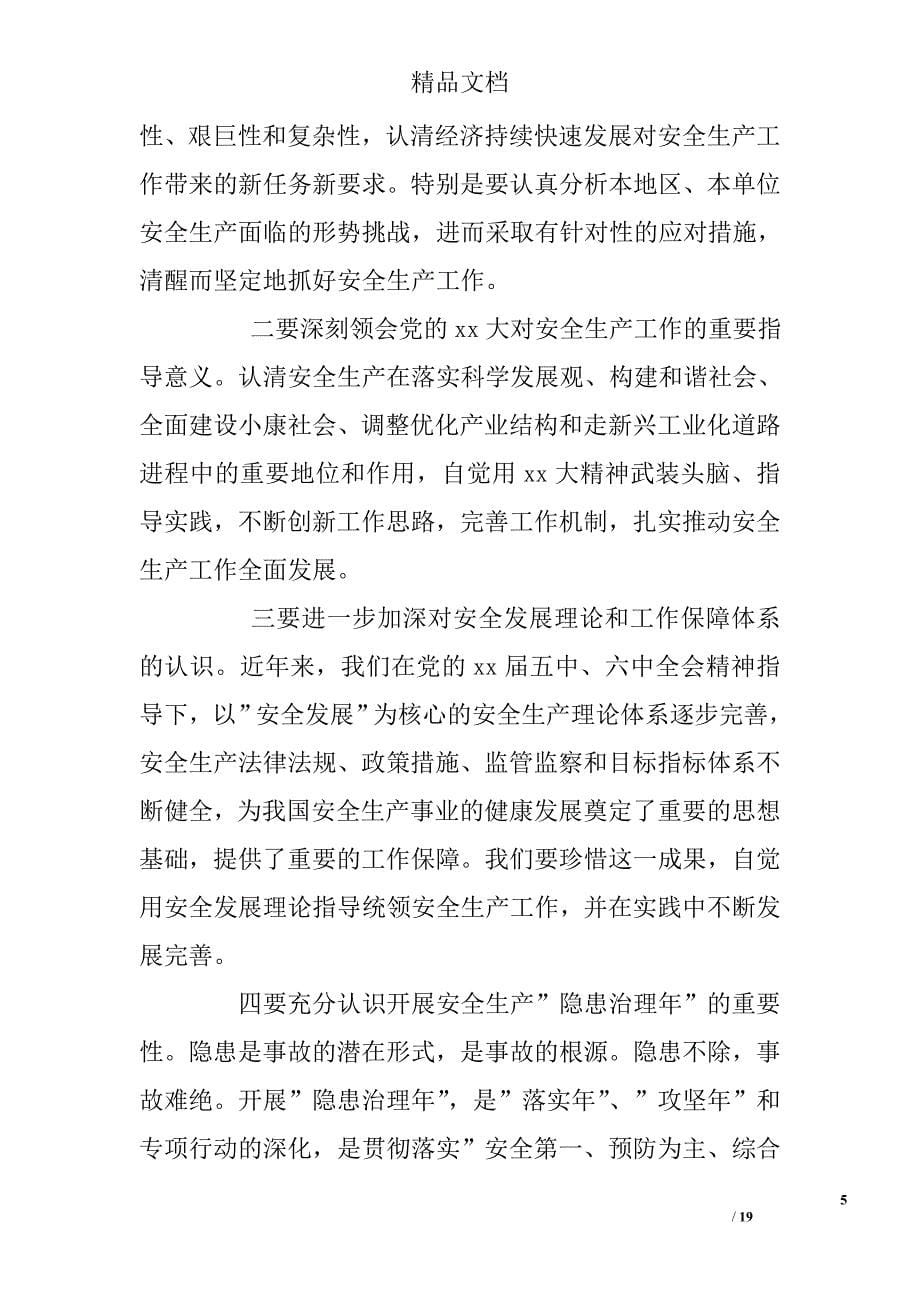 王显政在全国安全生产工作会议上的总结讲话 精选 _第5页