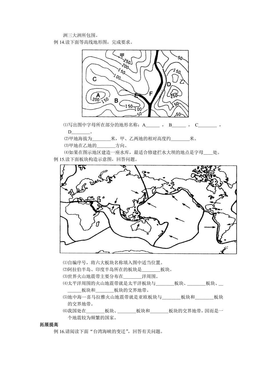 地理各种图形训练_重点地图_第5页