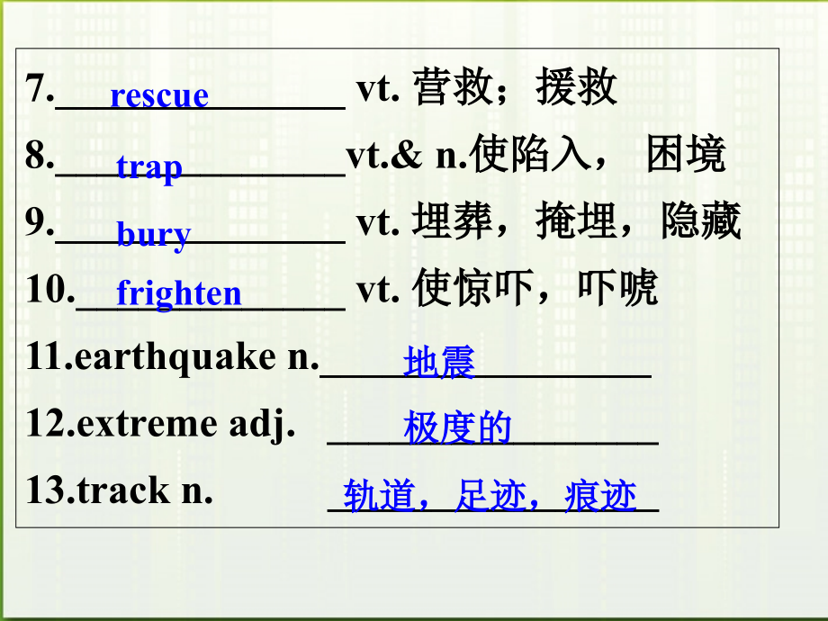 【名师指津】2011高中英语 u4 earthquakes课件 新人教版必修1_第4页