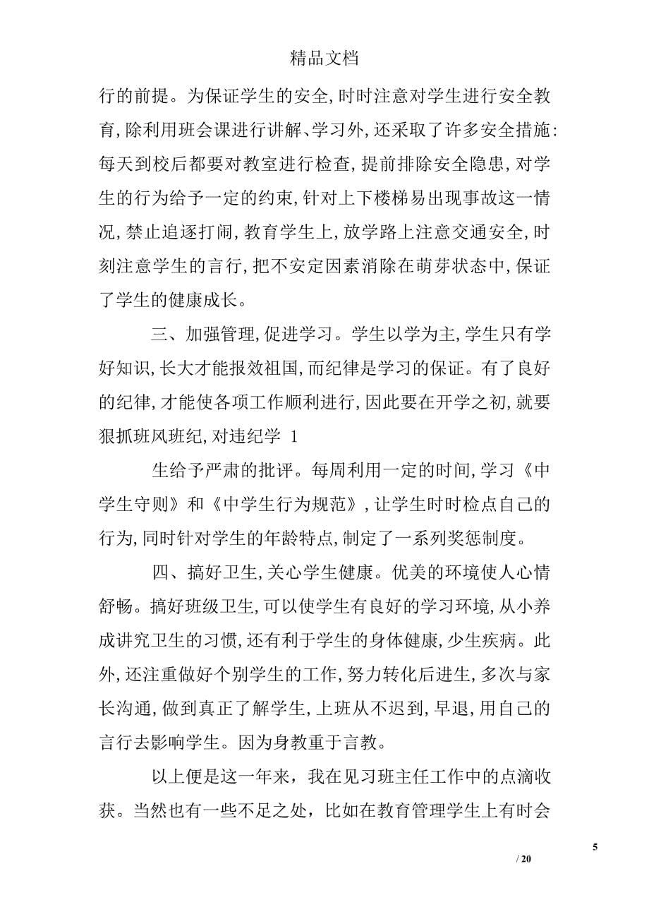 见习班主任心得体会精选 _第5页