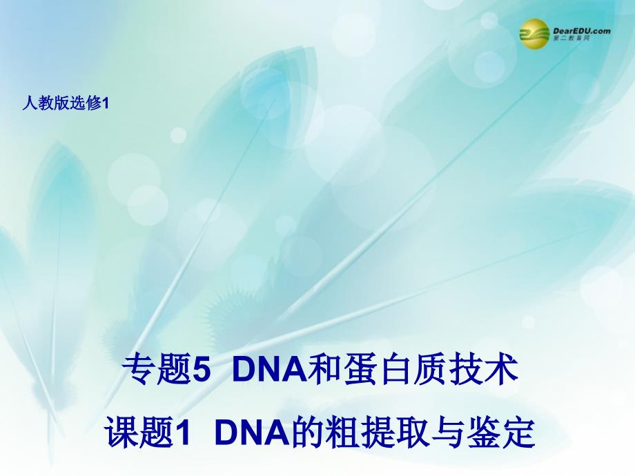 高中生物 5.1 dna粗提取与鉴定课件 新人教版选修1_第1页