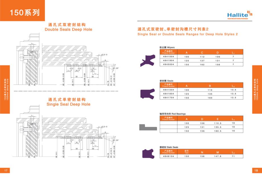 hallite通孔式油缸密封件选型手册电子版_第2页