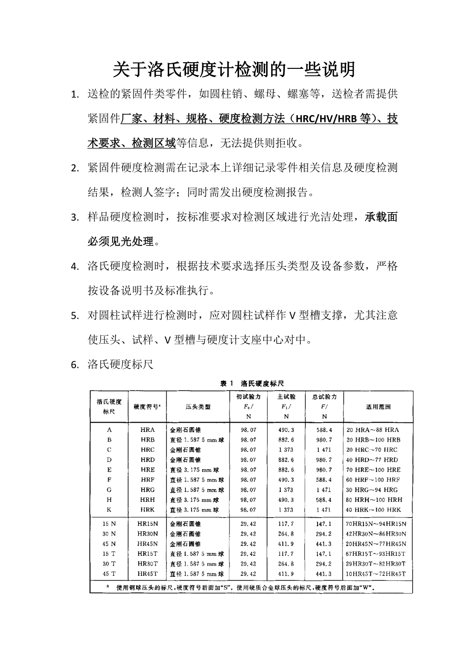 洛氏硬度检测的一些说明_第1页