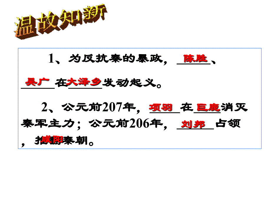 人教版七年级历史上(16年 )第11课  西汉的建立和“文景之治”教学课件共26张 (共26张)_第1页