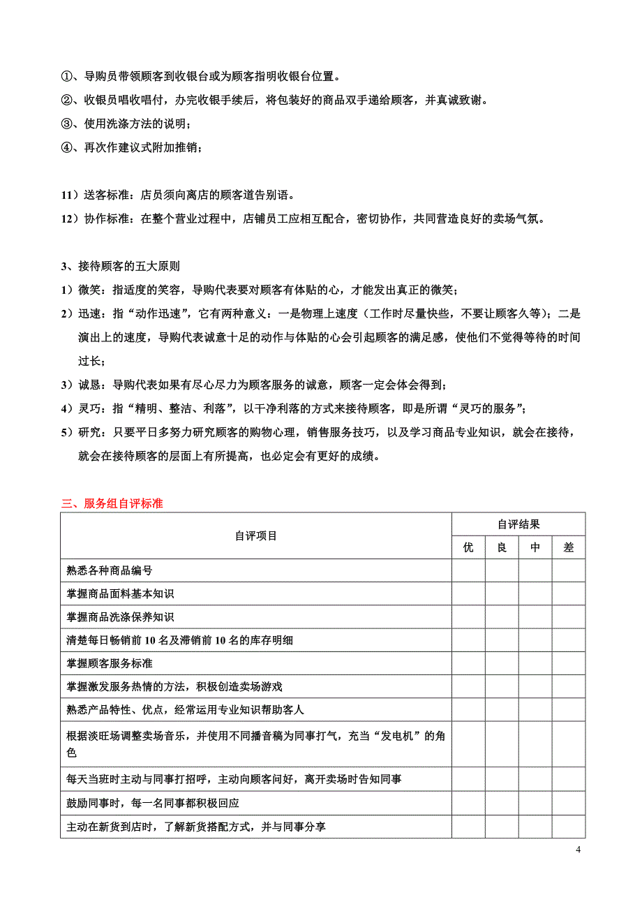 服装专卖店各功能组别划分及工作标准_第4页