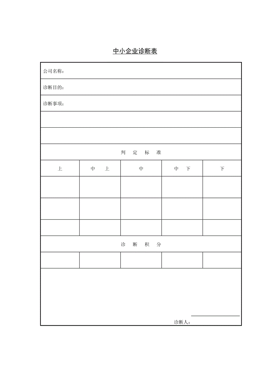 【管理精品】C120101-中小企业诊断表_第1页