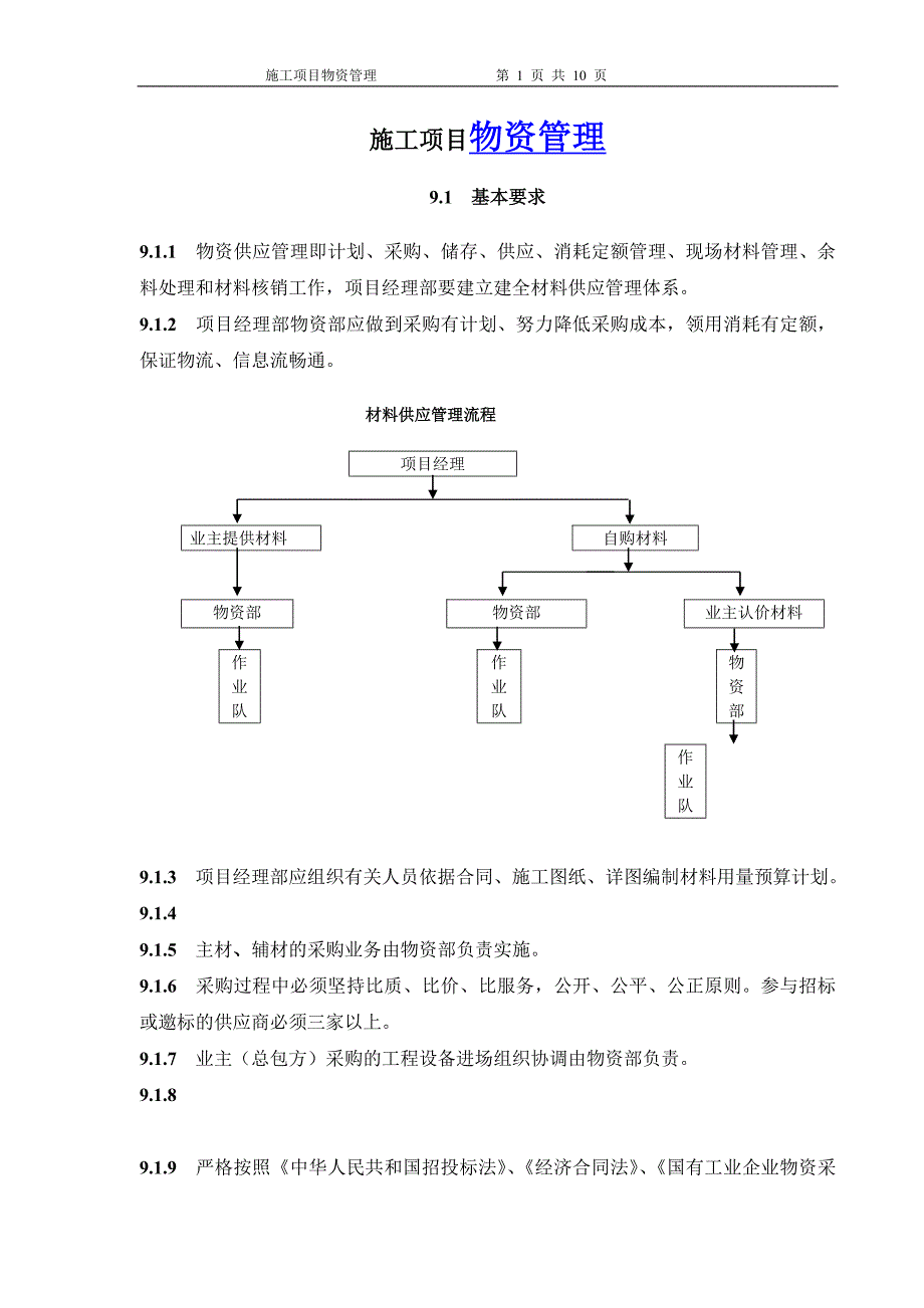 建设工程施工项目物资管理_第1页