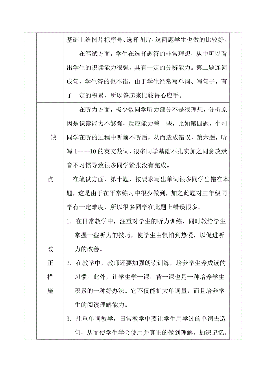 三年级上英语试卷分析期末_第3页