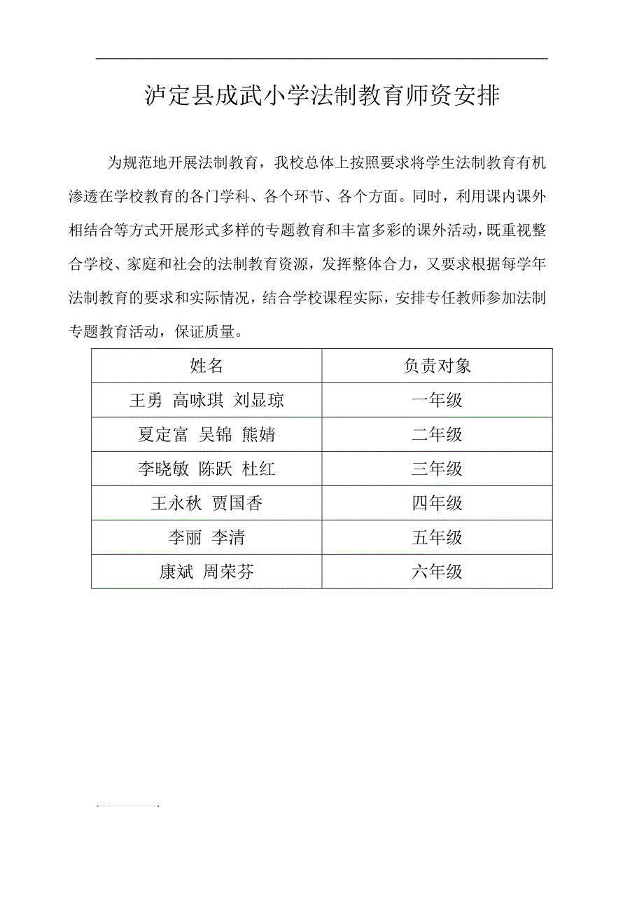 法制教育计划、教材、课时、师资_第4页