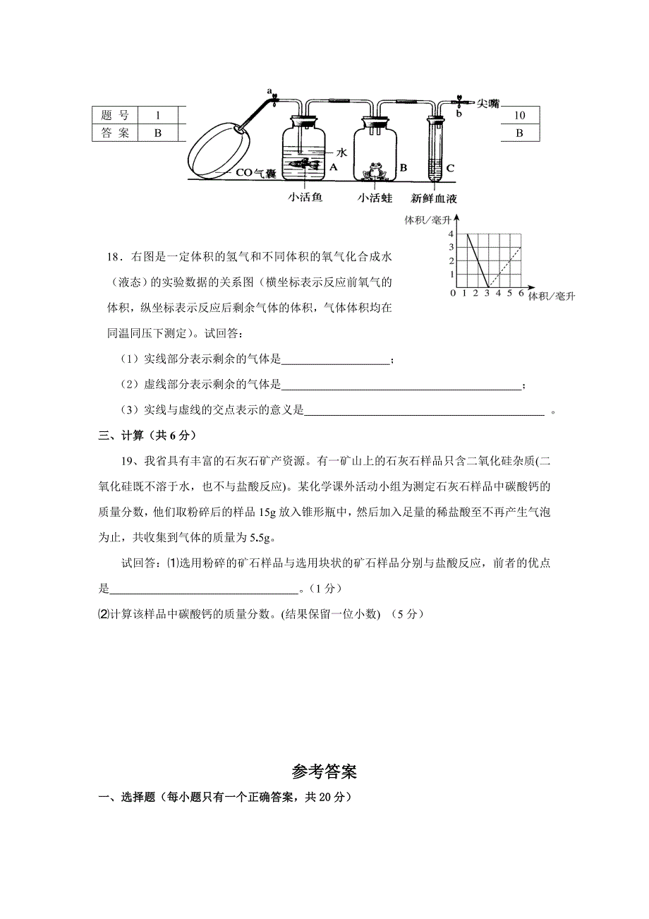 九年级上册化学期中考试试卷(人教版)_第4页