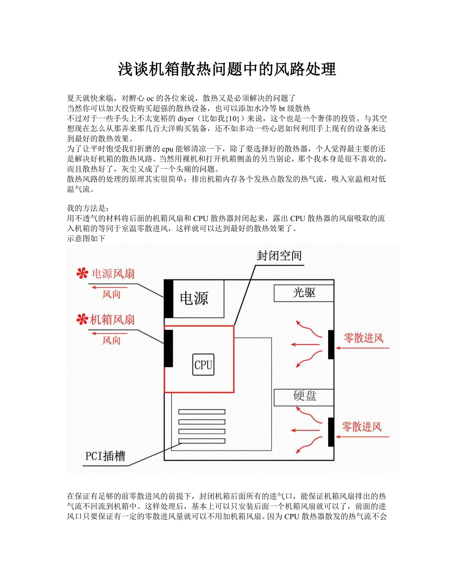 浅谈机箱散热问题中的风路处理_第1页