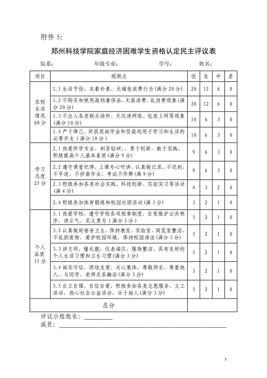 2017年家庭经济困难学生资格认定系列表格_第5页